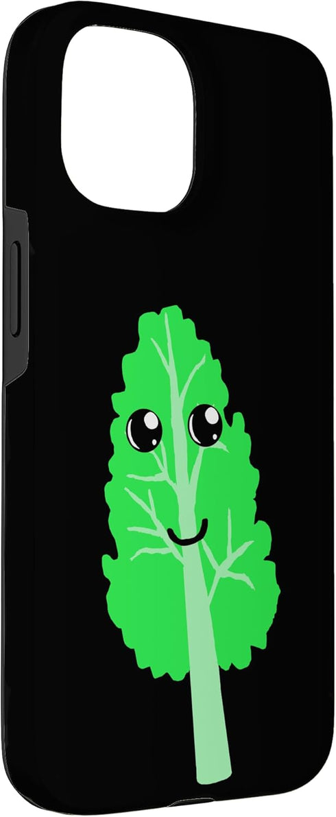 Vegetarian Raw Food Diet Healthy Kale 15 Cute Kale Vegetable Kawaii Cartoon Healthy Raw Food Case for iPhone