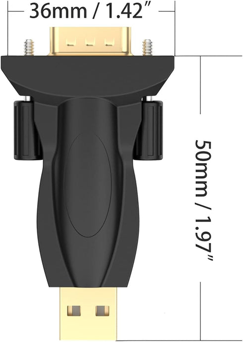 CableCreation USB to RS232 Male Adapter, DB9 Serial Converter with PL2303 Chipset for Windows, Linux, Mac OS, Black