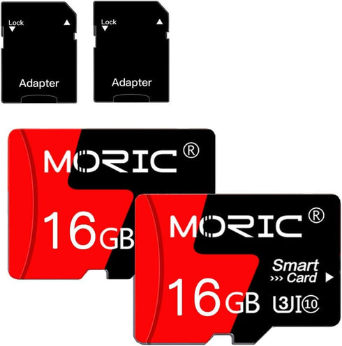 MORIC 2 Pack 16GB Card,C10 A1 Micro SD Card with Adapter High Speed Memory Memory TF Card for Camera/Dash