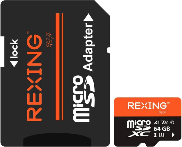 64GB microSDXC UHS-3 4K Full HD Video SD Card with Adapter for Dash Cams, Surveillance System, Security Camera