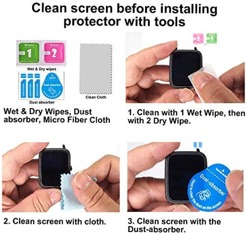 Screen Protector Compatible with SKG R8 and KEEPONFIT IDS01, 1.8” Military Fitness Tracker Smartwatch, Soft TPU, 6