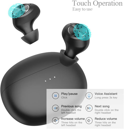 Kamon K12 Wireless Earbuds with Charging Case, Bluetooth 5.3, Touch Control Waterproof, in Ear Stereo Headphones for