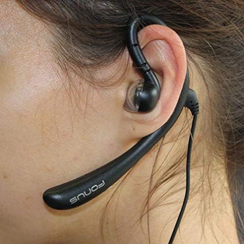 ANSEWIRELESS Headset 3.5mm Wired Mono Earphone w Mic Headphone Single Earbud Hands-Free Microphone Over-The-Ear