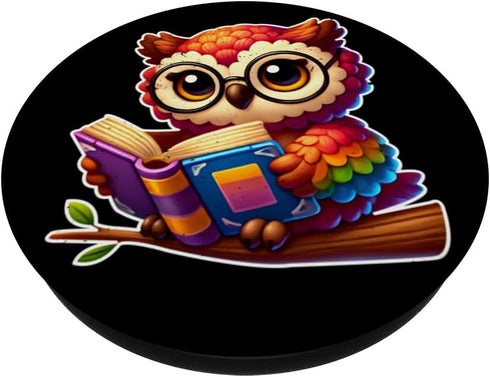 PopSockets Standard PopGrip - If You Need Me Owl Be Reading Funny Owl