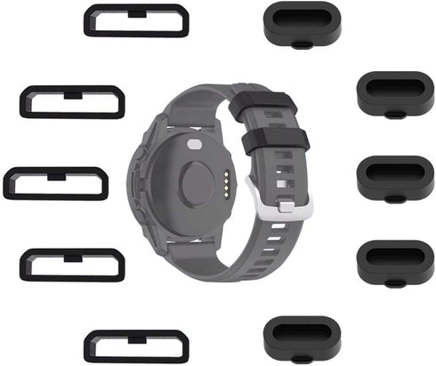 MTHGH 22mm Watch Strap Loops for Garmin Fenix 7/6/5, 5Pcs Fastener Rings and Dust Plugs