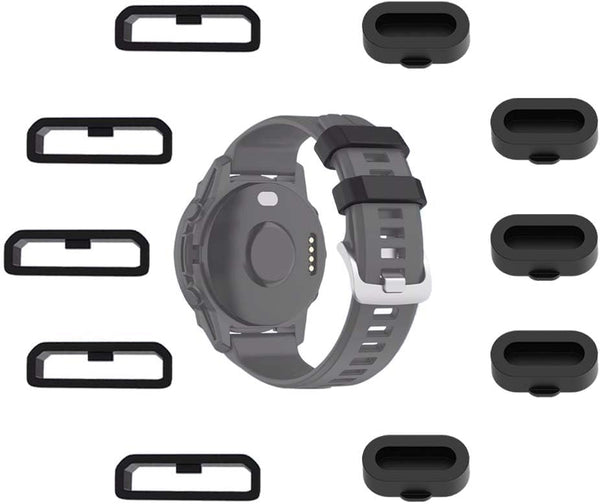 MTHGH 22mm Watch Strap Loops for Garmin Fenix 7/6/5, 5Pcs Fastener Rings and Dust Plugs