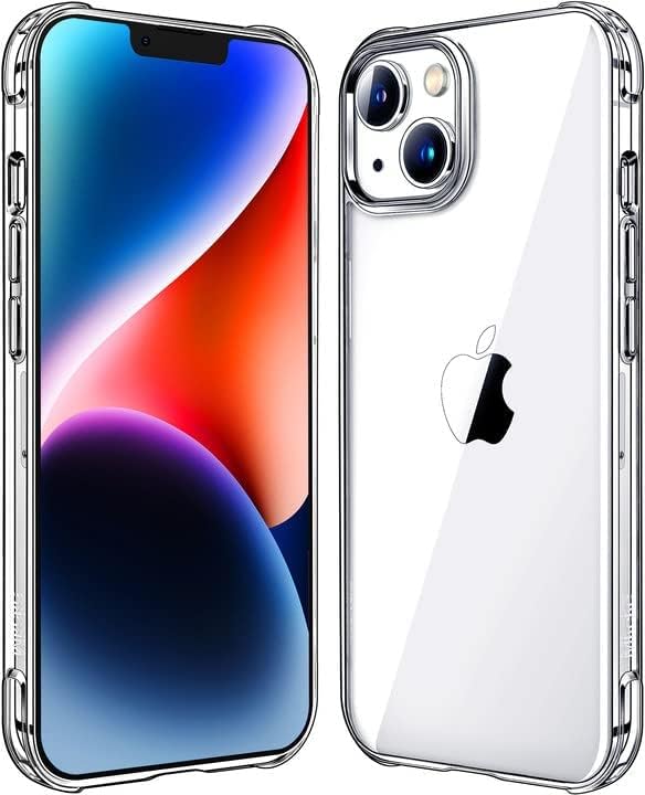 Mkeke Clear Transparent Shockproof Case for iPhone 13/14 - Bumper Protection for iPhone 14 & 13 Models.