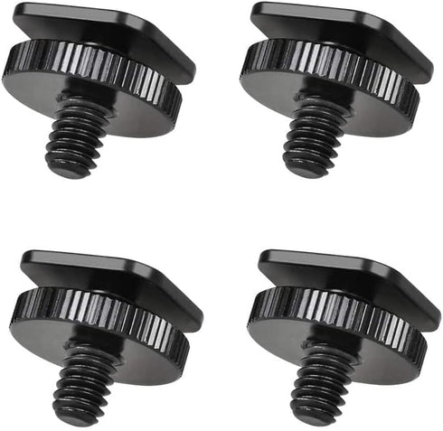 4-Pack 1/4 Inch Camera Adapter Screws, Versatile Flash Hot Shoe Mounts for DSLR Rigs, Tripods, Accessories