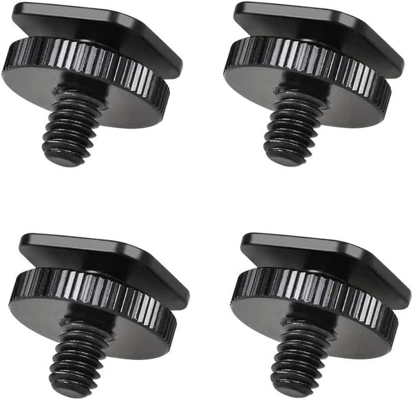 4-Pack 1/4 Inch Camera Adapter Screws, Versatile Flash Hot Shoe Mounts for DSLR Rigs, Tripods, Accessories