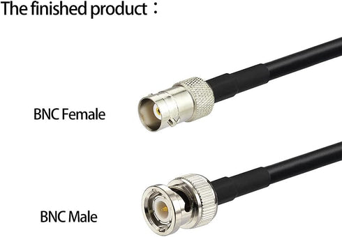SUPERBAT BNC Crimp Connectors Kit, BNC Male + Female Crimp Solder Attachment for Low Loss Coax Cable