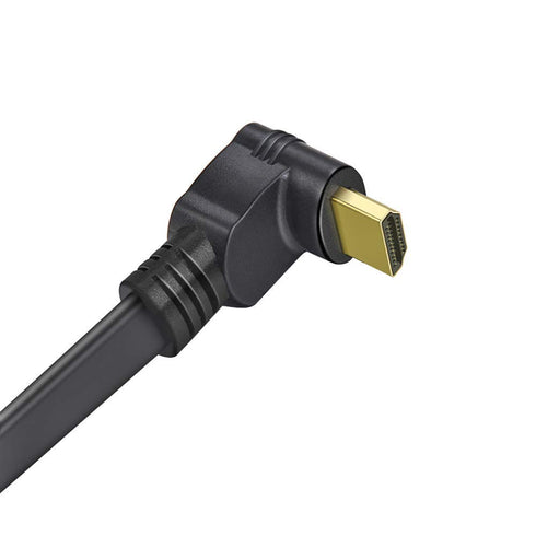 URWOOW 90 (1 Flat Slim High Speed HDMI Male to Male Extension Cable Degree Down Angle Feet) Adapter Converter Cable