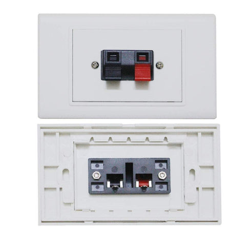 Speaker Wall Plates with Terminal Block Connector for Stereo Home Theater (2Pack, 2 Terminal)