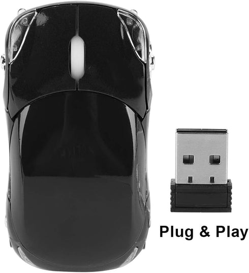 Yoidesu Wireless Mouse, 2.4G High-Precision Optical Mouse with Receiver Compartment, Mini Bluetooth Mouse (Black)