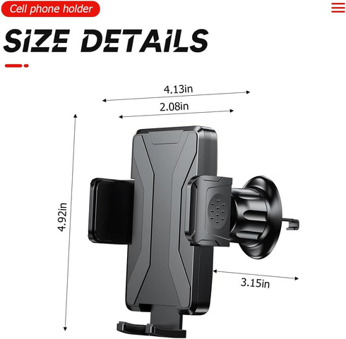 Car Phone Mount, Adjustable 360° Rotation Air Vent Cellphone Holder, Hands-Free Phone Cradle Compatible with iPhone 14