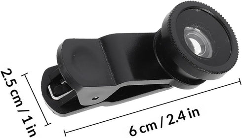 Toddmomy 2 Sets 3-in-1 Phone Camera Lens Kit with Fisheye, Macro, and Wide Angle Lenses for Smartphones, Black Clip-on