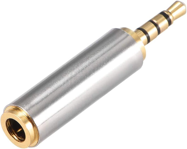 uxcell 2.5mm Stereo 4 Pole Male to 3.5mm Female Connector Video Adapter Coupler Zinc Alloy Converters