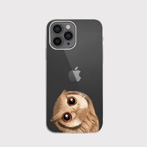 Blingy's for iPhone 13 Pro Case (6.1 inch), Fun Owl Pattern Bird Design Cute Cartoon Animal Style Transparent Soft TPU