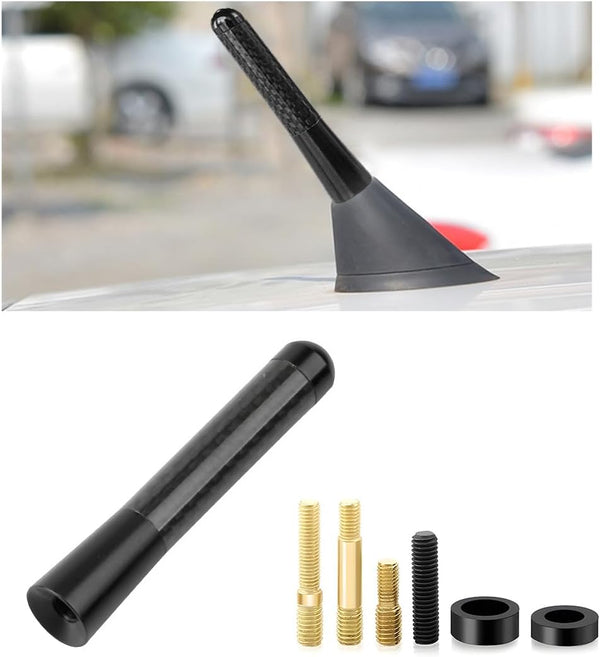 KVAEY Car Short Antenna, 1.37" Stubby Aluminum Aerial Antenna with 4 Screws &