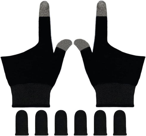 Gaming Gloves for Sweaty Hands, Ultra-Thin Breathable Touchscreen Game Gloves with Thumb Finger Sleeves for Mobile