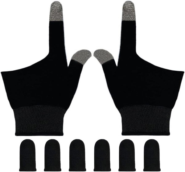 Gaming Gloves for Sweaty Hands, Ultra-Thin Breathable Touchscreen Game Gloves with Thumb Finger Sleeves for Mobile