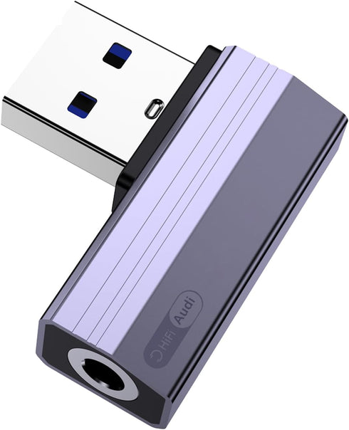 Liaoan USB to 3.5mm Jack Audio Adapter, USB-A to 3.5mm Female Headphones, Suitable
