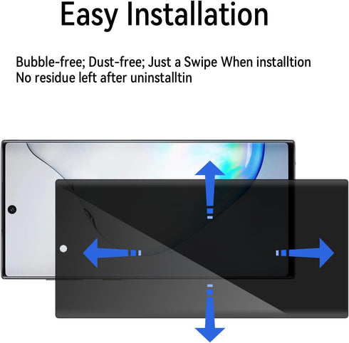 2 Pack Anti-Spy Tempered Glass Privacy Screen Protector for Samsung Galaxy Note10 Plus 5G, 9H Hardness, Case Friendly.