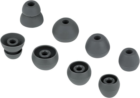 Silicone Replacement Earbud Tips Compatible with Powerbeats Pro, 4 Pairs Dark Gray Rubber Tips for Headphones