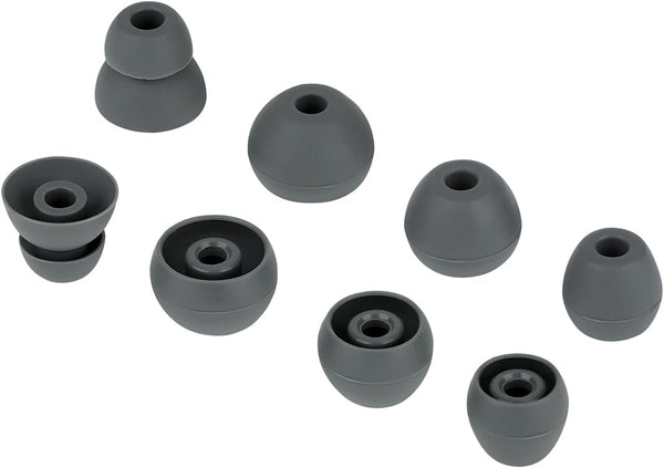 Silicone Replacement Earbud Tips Compatible with Powerbeats Pro, 4 Pairs Dark Gray Rubber Tips for Headphones