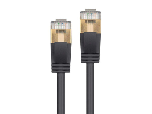Monoprice - SlimRun Cat6A Ethernet Patch Cable, 3ft, Black, RJ45, Stranded, STP, Pure Bare Copper Wire