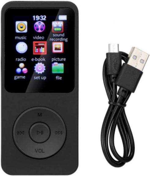 CHICHIYANG 5V/1A 5.0 MP3 1.8" 128GB Bluetooth Player Display Screen with FM Radio E-Book Game Console Functions Support