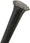Electriduct 1/2" Black PET Expandable Braided Sleeving Cable Mesh Flexible Wire Sleeve - 25 Feet