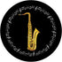 Saxophone Jazz Player Gift - Black PopSockets PopGrip: Swappable Grip for Phones & Tablets with Music Notes in Circle