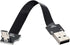 Cablecc Down Angled USB 2.0 Type-A Male to Micro USB 5Pin Male Data Flat Slim FPC Cable for FPV & Disk (200cm)