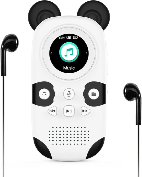 RUIZU 64GB MP3 Player for Kids, Cute Panda Portable Music Player with Bluetooth 5.3, FM Radio, Voice Recorder
