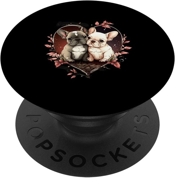 French Bulldog Love | Cute Puppy Heart Girl Frenchie Dog Mom PopSockets Swappable PopGrip