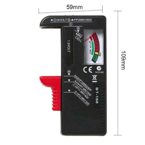 Black Universal BT168 Digital Battery Tester Volt Checker for AA AAA 9V Button Multiple Voltage Tools Battery BT-168 Tester Meter Size Household Batteries, Chargers and Accessories