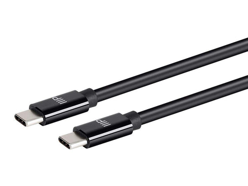 Monoprice Charge and Sync Type-C to Type-C Cable - 6 Feet - Black, USB 2.0, TPE Jacket, Up to 5A/100W, Fast Charging - Select Series