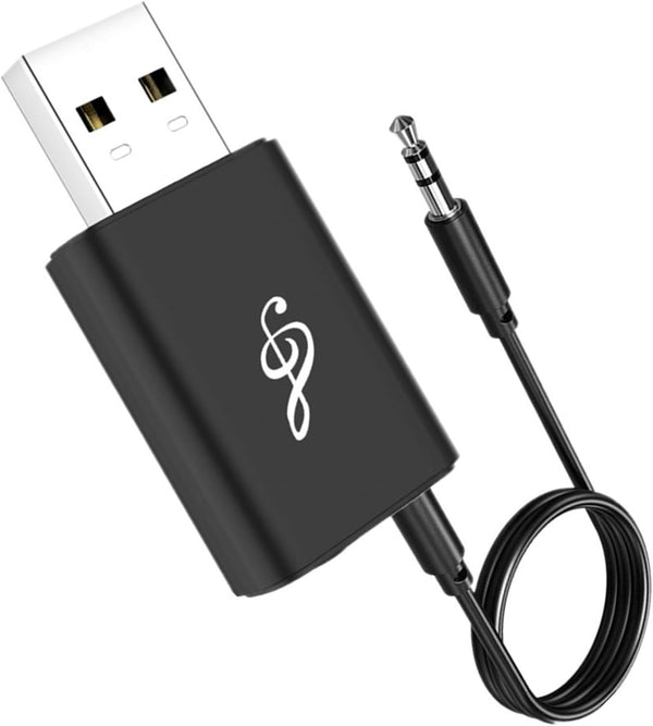 Portable Bluetooth 5.0 Adapter, 3.5mm Jack Aux Dongle, Wireless Transmitter Receiver for TV/PC/Headphone/Car/Home