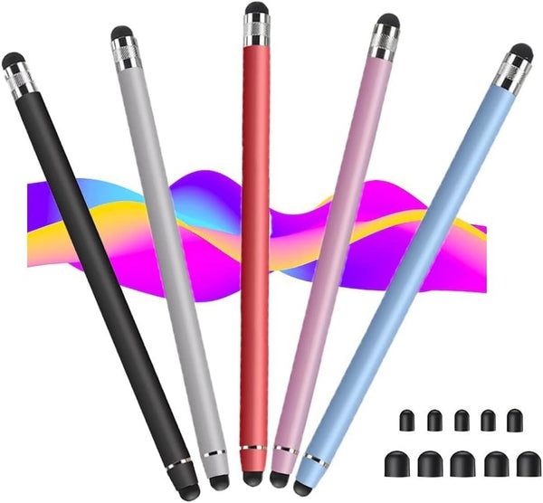 Stylus Pens for Touch Screens, 5 Pack, 10 Replaceable Tips High Precision Capacitive Stylus for iPad, iPhone, Android