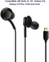 Earbuds Stereo Headphones for Samsung Galaxy Note 10, Note 10+, Galaxy S10, S9 Plus, S10e - DJ Tuned - Braided Cable with Microphone and Volume Remote Type-C Connector - Black