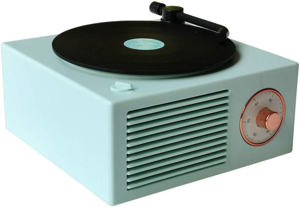 Vinyl Record Player Style Bluetooth Speaker, Old Fashioned Classic Style, Cute Look Gift for Girls, Loud Volume Speaker