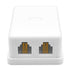 Phone Jack Surface Mount Dual Port - 2 Phone Line Telephone Jack Box with 8 Screw Terminals to 2 RJ11 (White)