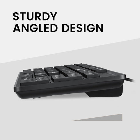 Perixx PERIBOARD-117P Wired PS2 Full Size Keyboard, Big Print Letters, Black, US English