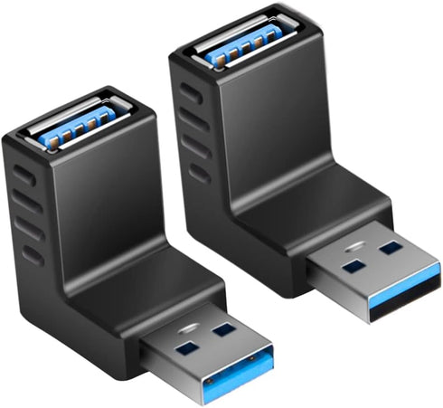 USB 3.0 Adapter 90 Degree Male to Female Combo, Vertical Up and Down Angle Coupler Connector
