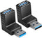 USB 3.0 Adapter 90 Degree Male to Female Combo, Vertical Up and Down Angle Coupler Connector