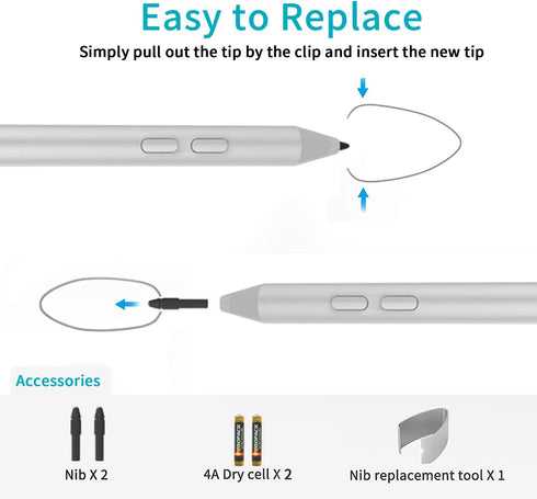 Stylus Pen for Microsoft Surface, 1024 Levels High Pressure Sensitivity Compatible with Surface Pro X/8/7/6/5/4/3