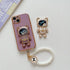 Black Cute Phone Stand Holder, Adjustable Tablet Phone Ring Stand, Astronaut Design with 3D Moving Star Sequins