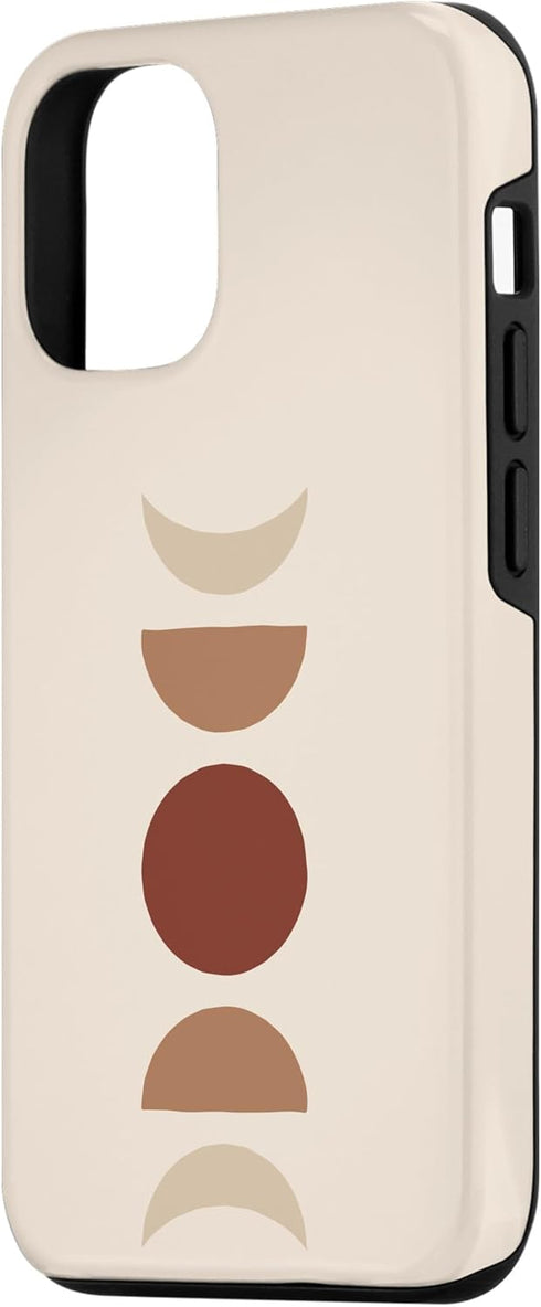 Phases of Moon Boho Beige Rust Red Burnt Orange Case for iPhone 12/12 Pro