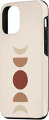Phases of Moon Boho Beige Rust Red Burnt Orange Case for iPhone 12/12 Pro