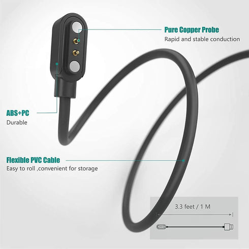 Magnetic USB Charging Cable Replacement Charger for LIGE K57 Smartwatch, Compatible with KACLUT/EIGIIS/ESFOE K57